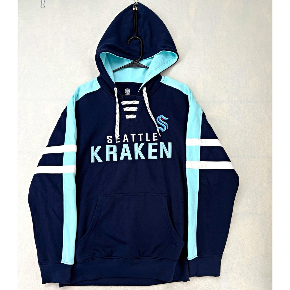 Seattle Kraken NHL Officially Licensed Hoodie Blue Light Blue White Men's M